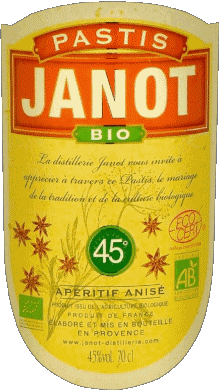 Bio-Getränke Vorspeisen Janot Pastis Bio