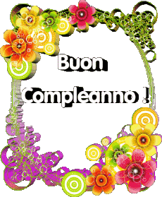 Messagi Italiano Buon Compleanno Floreale 013 