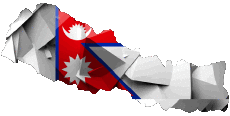 Fahnen Asien Nepal Karte 