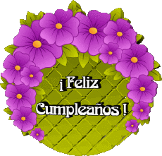 Mensajes Español Feliz Cumpleaños Floral 019 