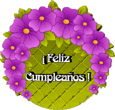 Mensajes Español Feliz Cumpleaños Floral Fondo transparente 019 