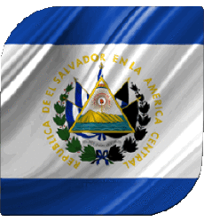 Drapeaux Amériques Salvador Carré 