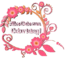 Messagi Tedesco Alles Gute zum Geburtstag Blumen Sfondo trasparente 022 