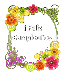 Nachrichten Spanisch Feliz Cumpleaños Floral Transparenter Hintergrund 013 