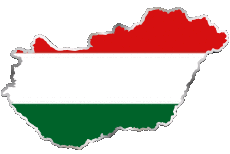 Bandiere Europa Ungheria Carta Geografica 