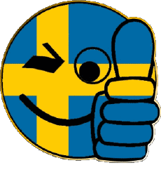 Flags Europe Sweden Smiley - OK 