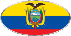 Drapeaux Amériques Equateur Ovale 01 