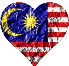 Flags Asia Malaysia Heart 