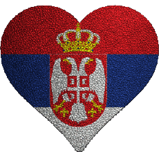 Banderas Europa Serbia Corazón 