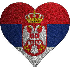Flags Europe Serbia Heart 