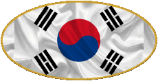 Fahnen Asien Südkorea Oval 01 