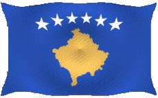 Fahnen Europa Kosovo Welligkeit 