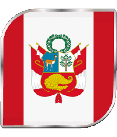 Bandiere America Perù Quadrato 