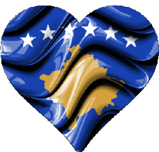 Drapeaux Europe Kosovo Coeur 