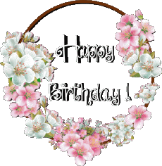 Mensajes Inglés Happy Birthday Floral 018 