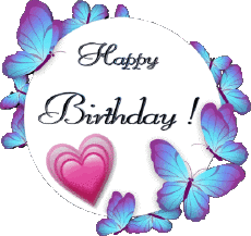 Nachrichten Englisch Happy Birthday Butterflies Transparenter Hintergrund 010 