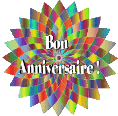 Messages Français Bon Anniversaire Abstrait - Géométrique Fond Transparent 022 