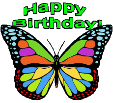Nachrichten Englisch Happy Birthday Butterflies 002 
