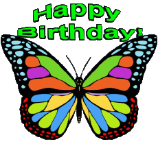 Nachrichten Englisch Happy Birthday Butterflies Transparenter Hintergrund 002 