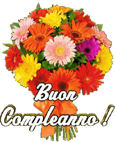 Nachrichten Italienisch Buon Compleanno Floreale Transparenter Hintergrund 003 