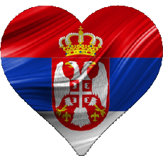 Bandiere Europa Serbia Cuore 