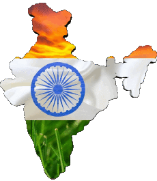 Drapeaux Asie Inde Carte 