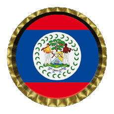 Drapeaux Amériques Belize Rond - Anneaux 