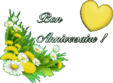 Mensajes Francés Bon Anniversaire Floral Fondo transparente 010 