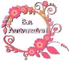 Nachrichten Französisch Bon Anniversaire Floral Transparenter Hintergrund 022 