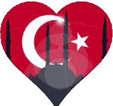Drapeaux Asie Turquie Coeur 