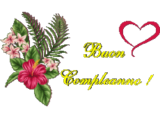 Mensajes Italiano Buon Compleanno Floreale Fondo transparente 007 