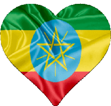 Banderas África Etiopía Corazón 