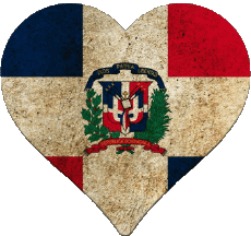 Drapeaux Amériques République Dominicaine Coeur 