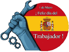 Messages Espagnol 1 de Mayo Feliz día del Trabajador - España 