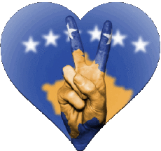 Drapeaux Europe Kosovo Coeur 