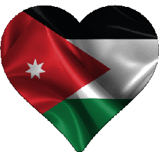 Banderas Asia Jordania Corazón 