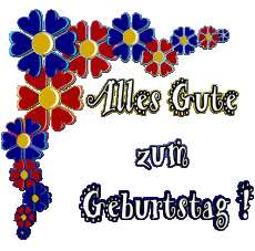 Messages German Alles Gute zum Geburtstag Blumen Transparent Background 005 