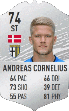 Multimedia Vídeo Juegos F I F A - Jugadores  cartas Dinamarca Andreas Cornelius 