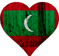 Drapeaux Asie Maldives Coeur 