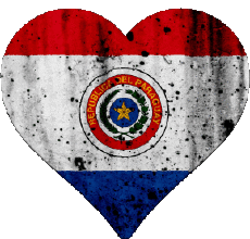 Banderas América Paraguay Corazón 