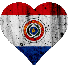 Drapeaux Amériques Paraguay Coeur 