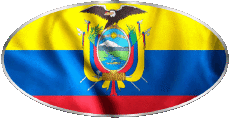 Fahnen Amerika Ecuador Oval 01 