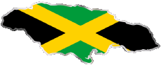 Bandiere America Giamaica Carta Geografica 