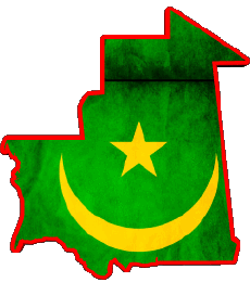 Drapeaux Afrique Mauritanie Carte 