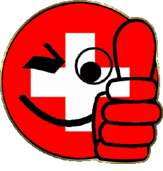 Fahnen Europa Schweiz Smiley - OK 