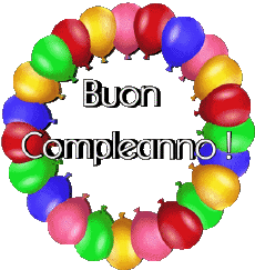 Messages Italian Buon Compleanno Palloncini - Coriandoli 008 