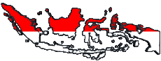 Flags Asia Indonesia Map 