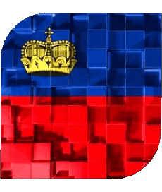 Bandiere Europa Liechtenstein Quadrato 