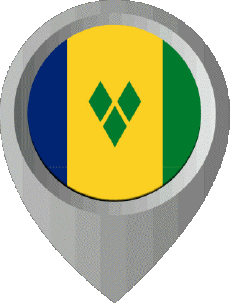 Drapeaux Amériques Saint Vincent et les Grenadines Epingle de Localisation 