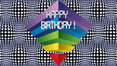 Messagi Inglese Happy Birthday Abstract - Geometric Sfondo animato 004 